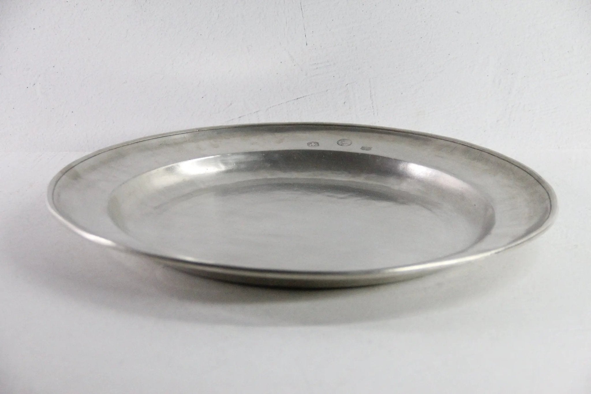 Pewter Platter | Italian Deep Round Serving Tray Hand Crafted - Debra Hall Lifestyle