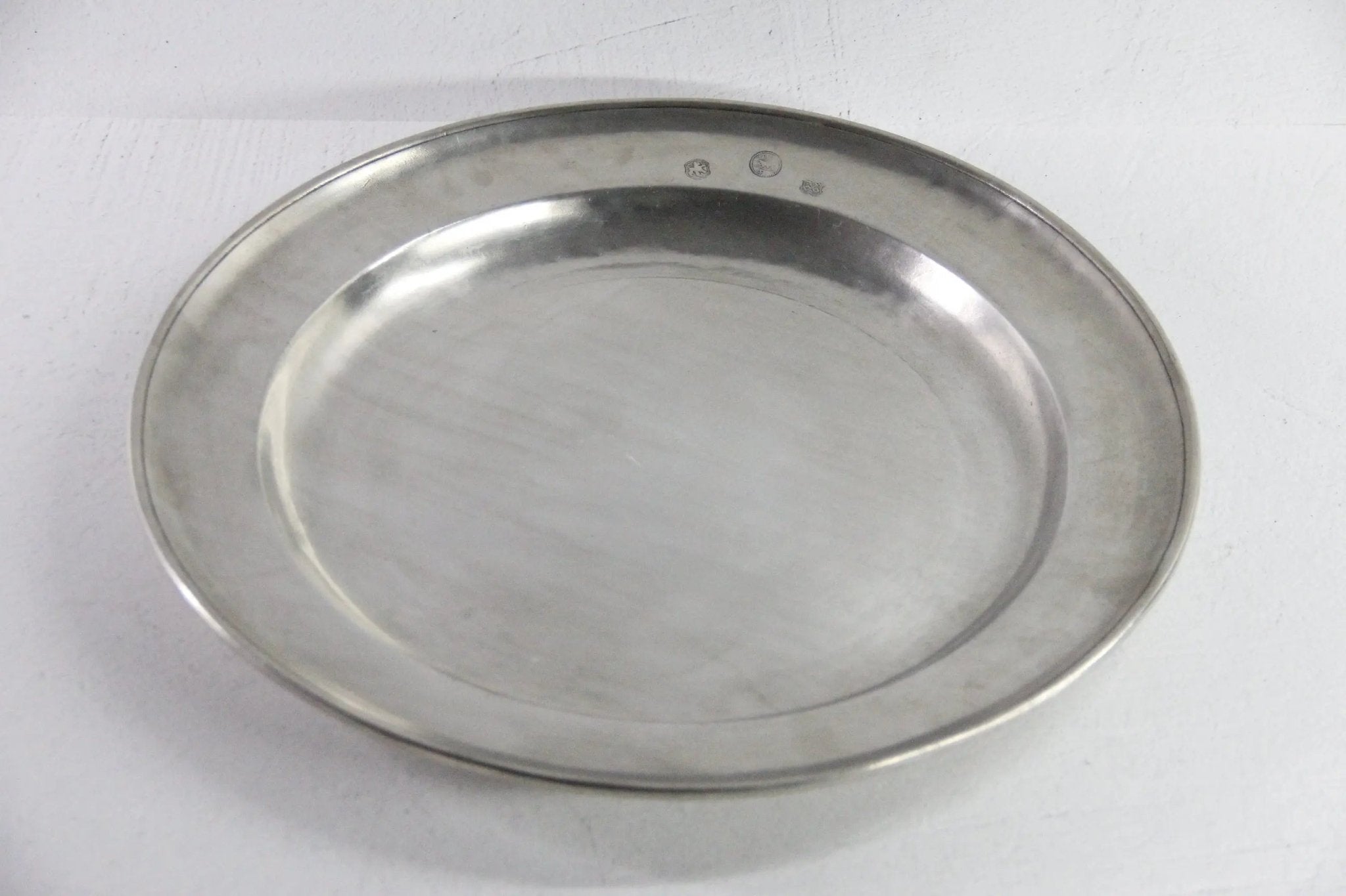 Pewter Platter | Italian Deep Round Serving Tray Hand Crafted - Debra Hall Lifestyle