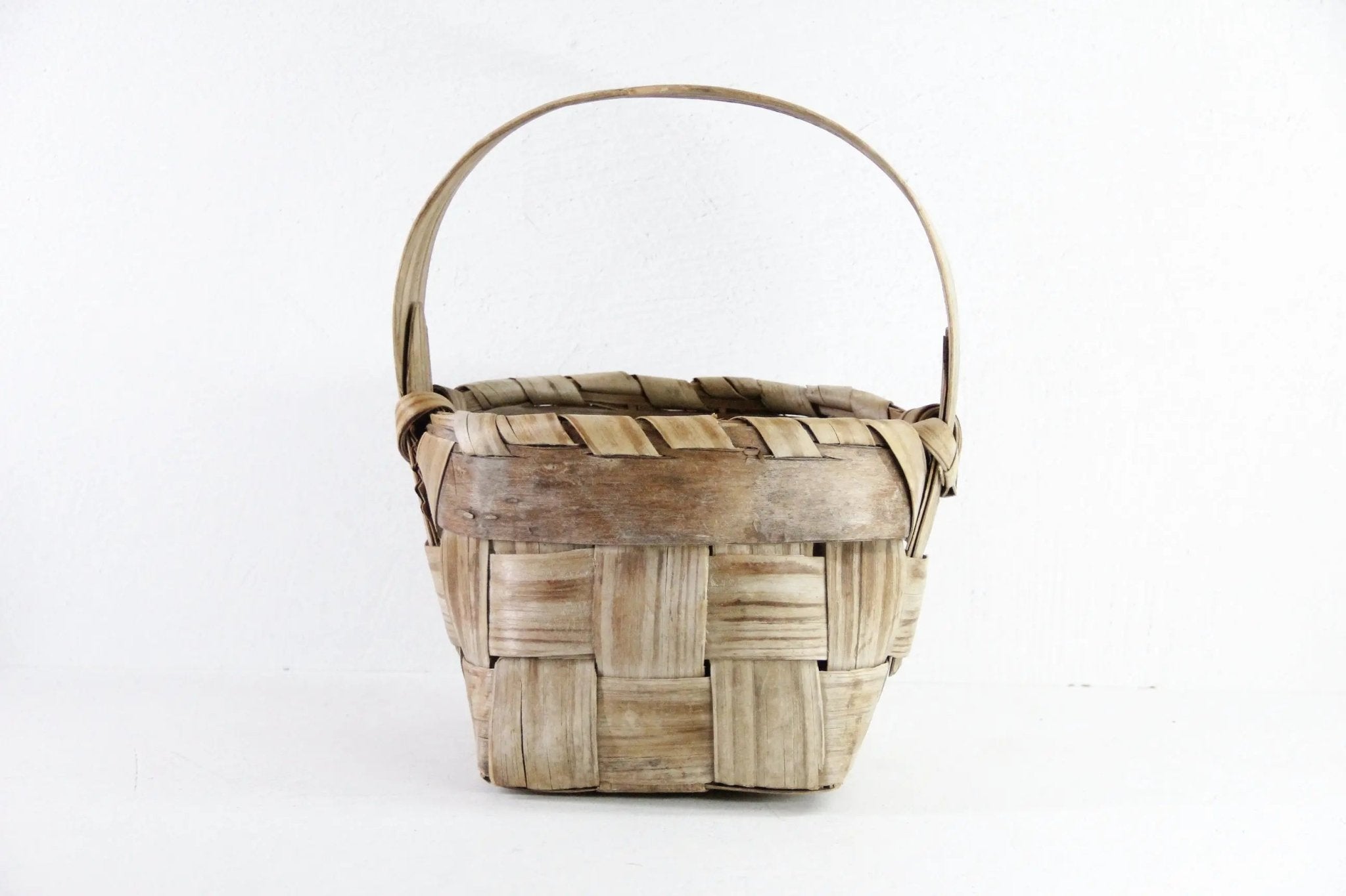 Primitive Basket | Antique Splint Gathering Basket - Debra Hall Lifestyle