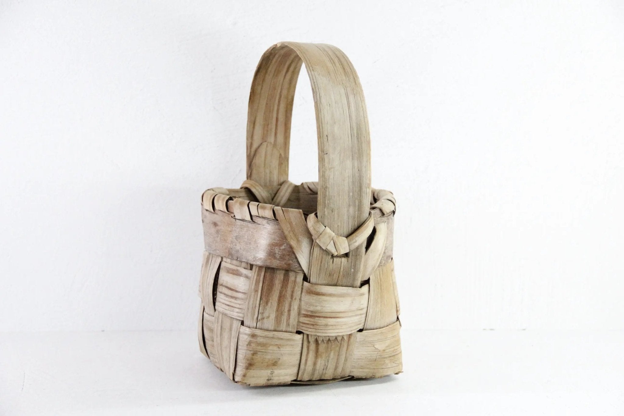 Primitive Basket | Antique Splint Gathering Basket - Debra Hall Lifestyle