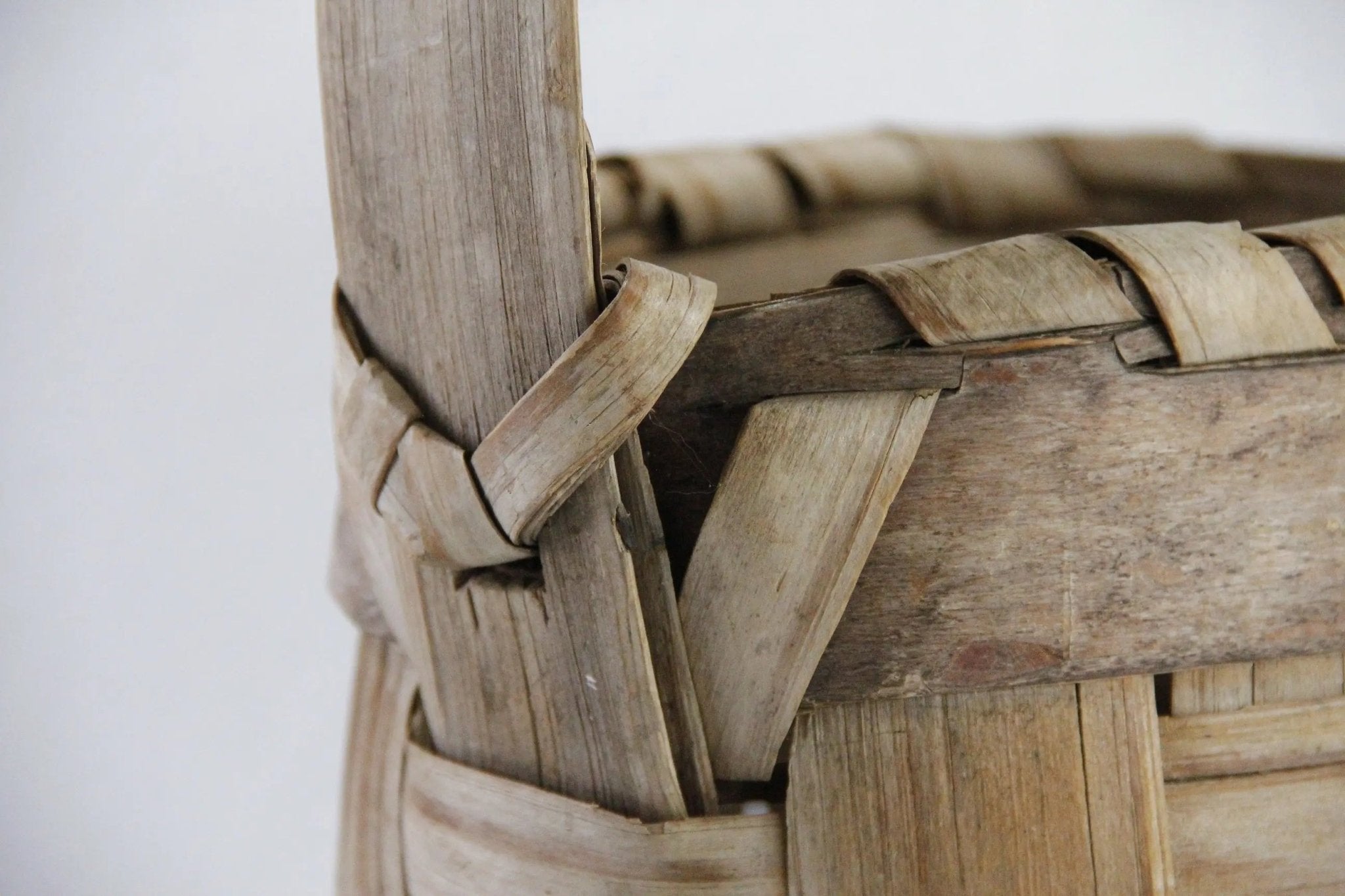 Primitive Basket | Antique Splint Gathering Basket - Debra Hall Lifestyle
