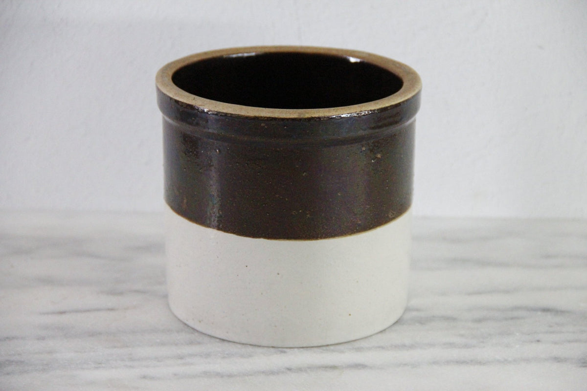 Primitive Crock | Antique Two Tone Vessel For Utensils - Debra Hall Lifestyle