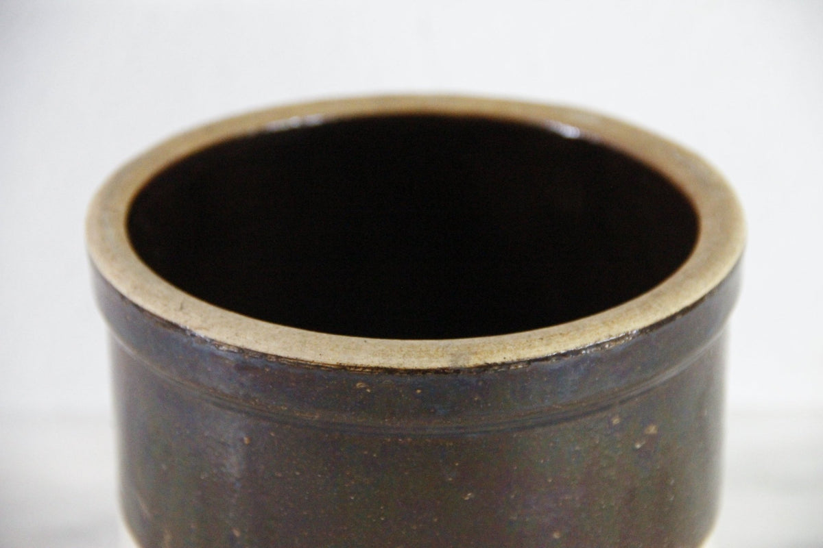 Primitive Crock | Antique Two Tone Vessel For Utensils - Debra Hall Lifestyle