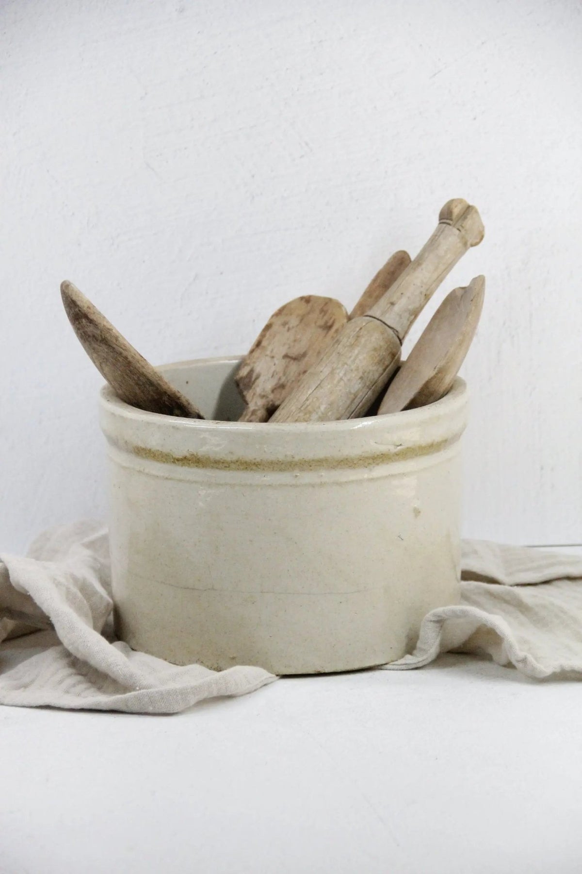 Primitive Stoneware Crock | 19th C. 10 Lb Butter-Large - Debra Hall Lifestyle