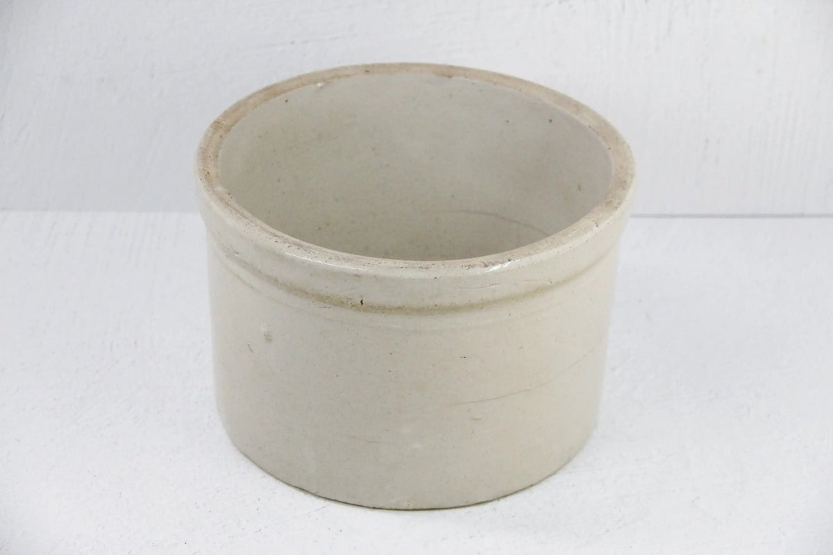 Primitive Stoneware Crock | 19th C. 10 Lb Butter-Large - Debra Hall Lifestyle