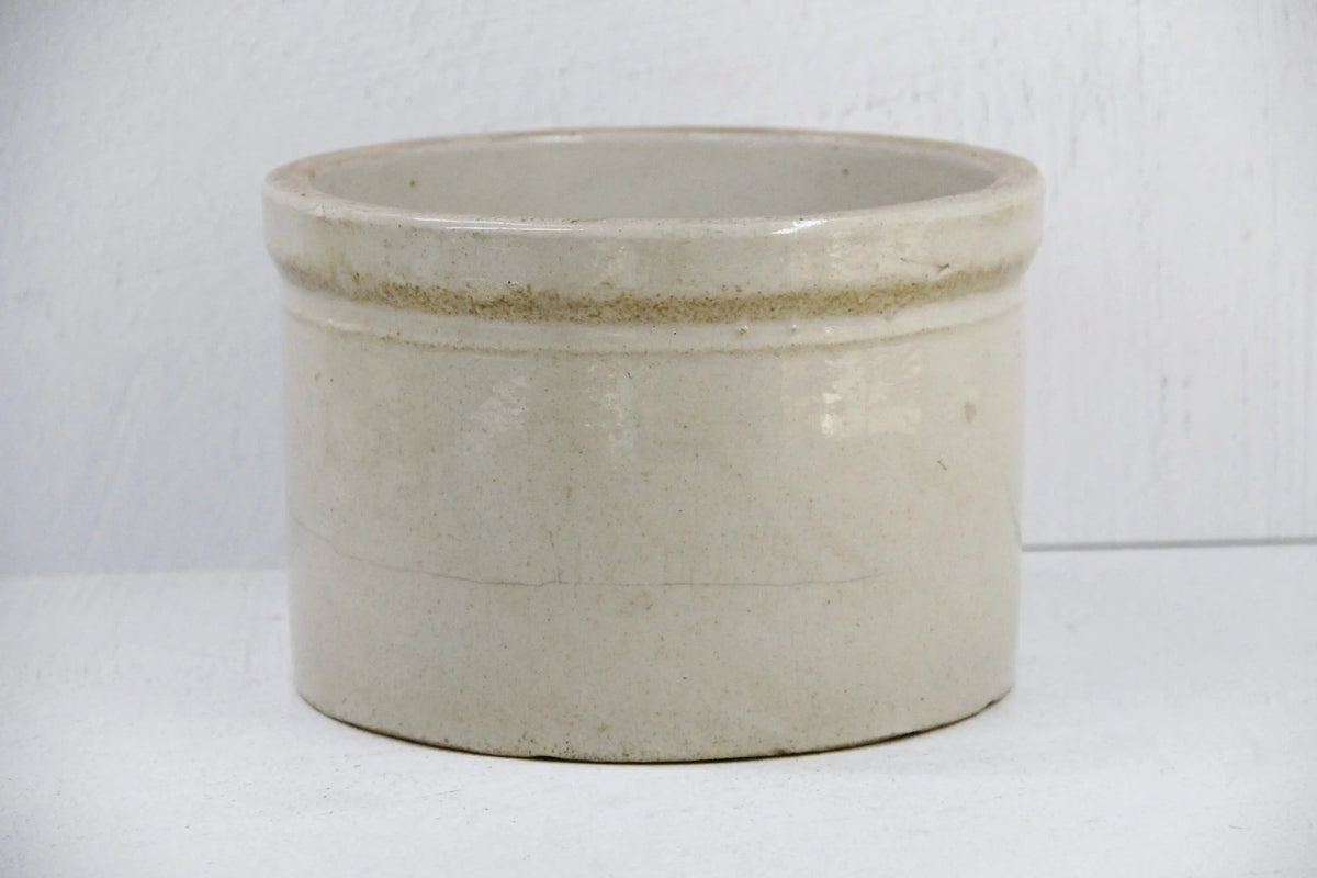 Primitive Stoneware Crock | 19th C. 10 Lb Butter-Large - Debra Hall Lifestyle