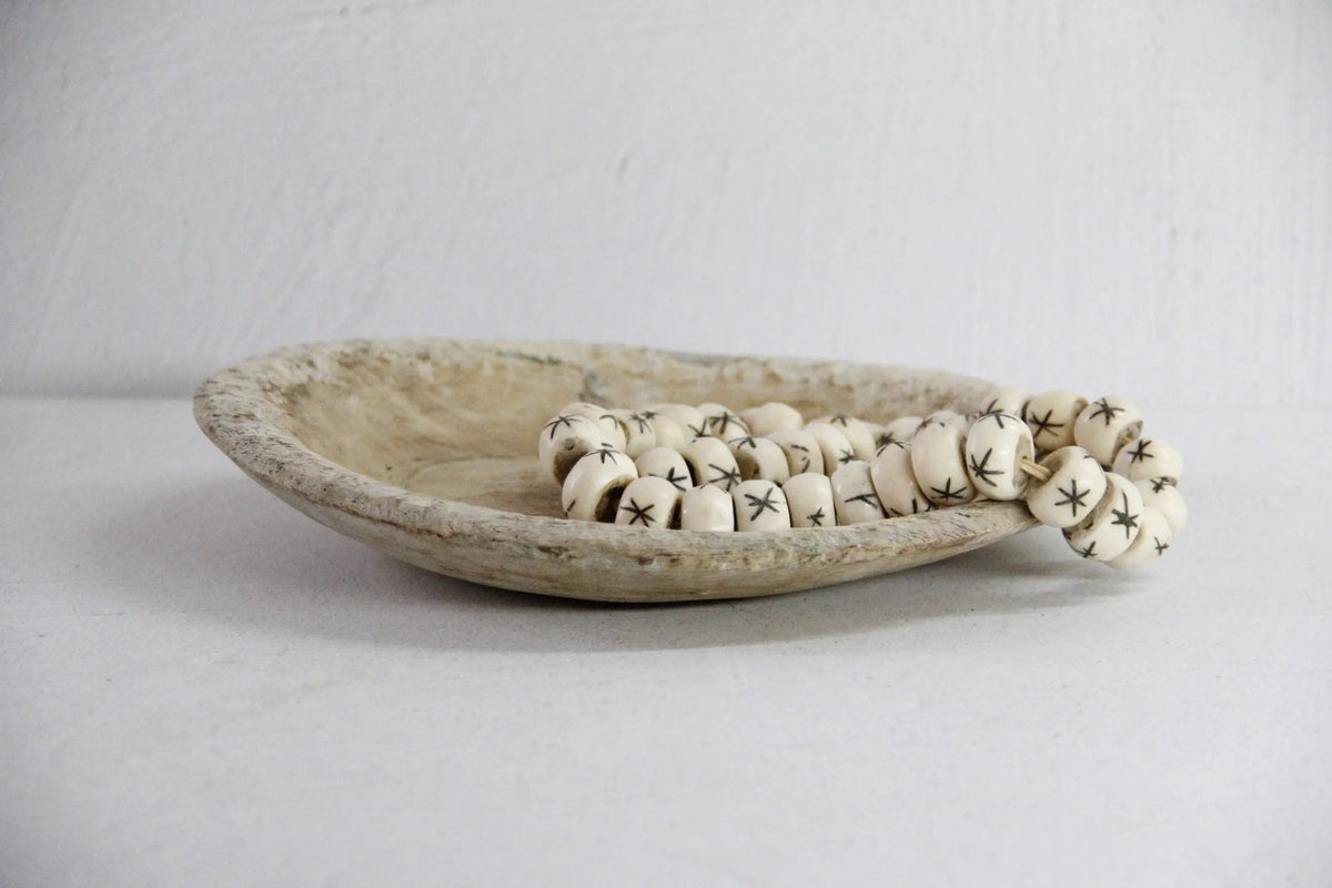 Primitive Wood Bowl | Antique Hand Carved Catchall Tray - Debra Hall Lifestyle