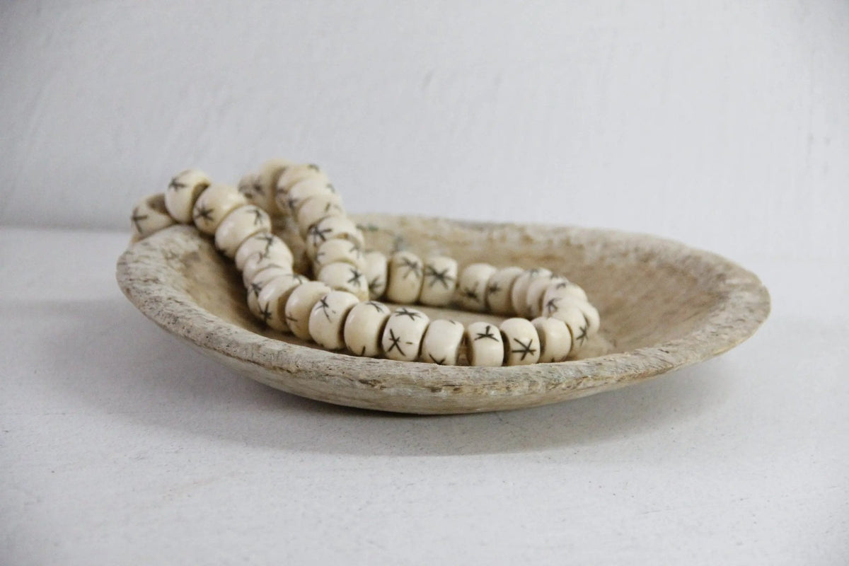 Primitive Wood Bowl | Antique Hand Carved Catchall Tray - Debra Hall Lifestyle