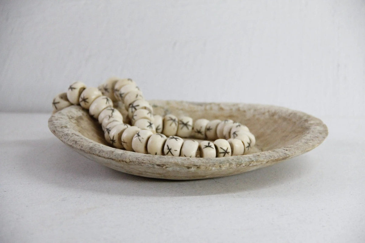 Primitive Wood Bowl | Antique Hand Carved Catchall Tray - Debra Hall Lifestyle