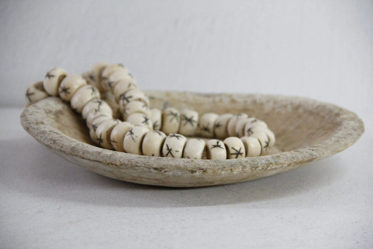 Primitive Wood Bowl | Antique Hand Carved Catchall Tray - Debra Hall Lifestyle