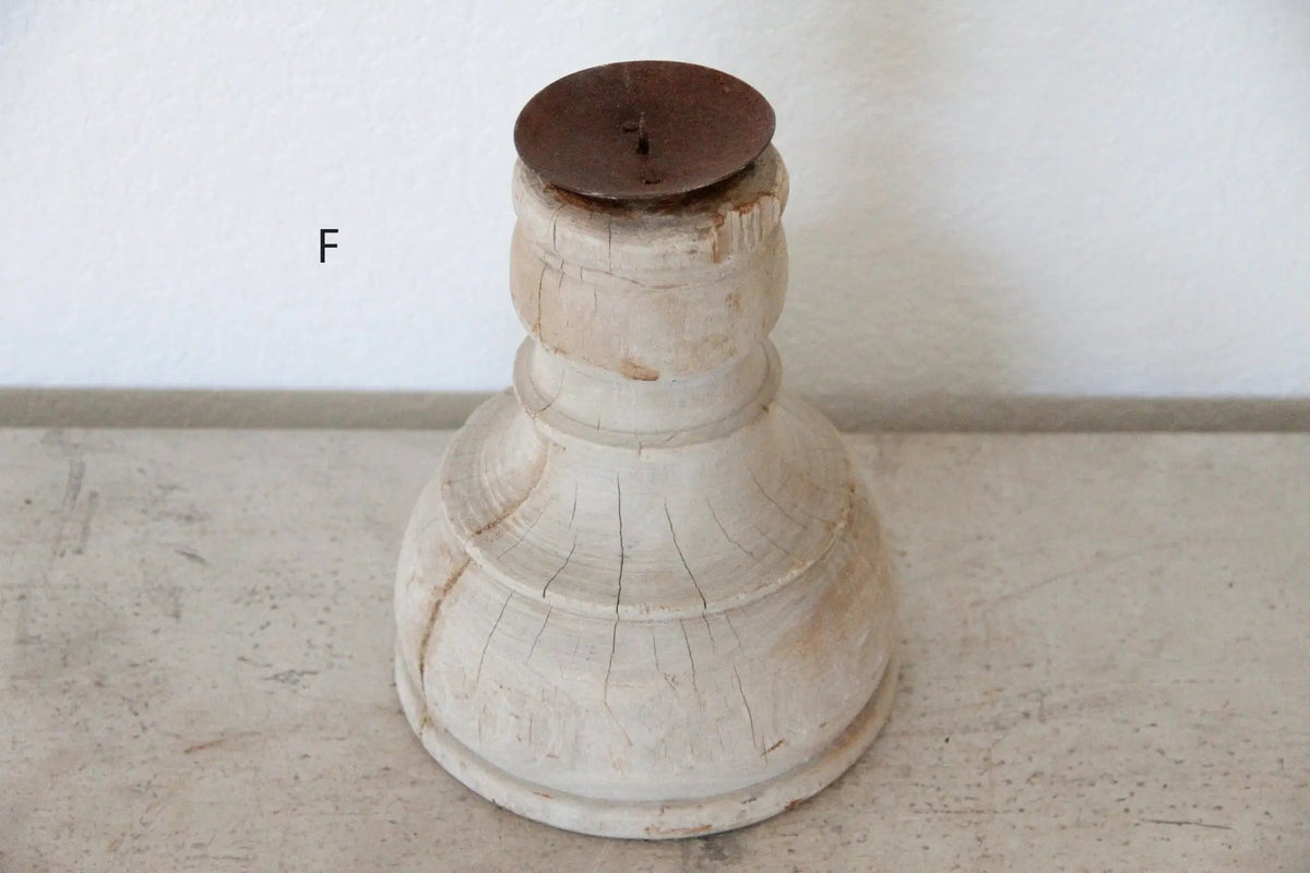 Primitive Wood Candle Holder | Chunky - Debra Hall Lifestyle