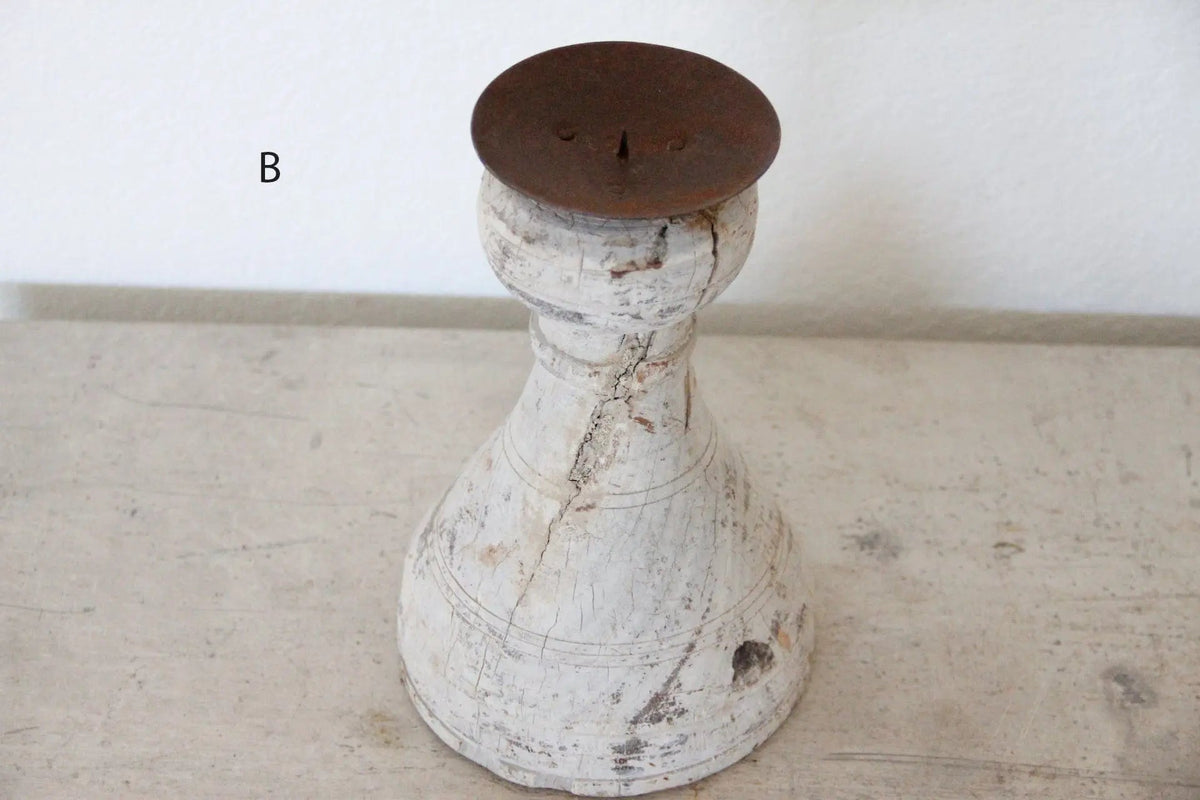 Primitive Wood Candle Holder | Chunky - Debra Hall Lifestyle