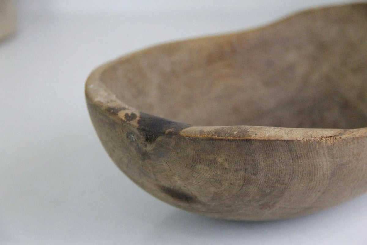 Primitive Wooden Bowl | Hand-Made African With Handle - Debra Hall Lifestyle