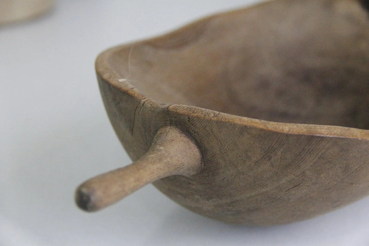 Primitive Wooden Bowl | Hand-Made African With Handle - Debra Hall Lifestyle