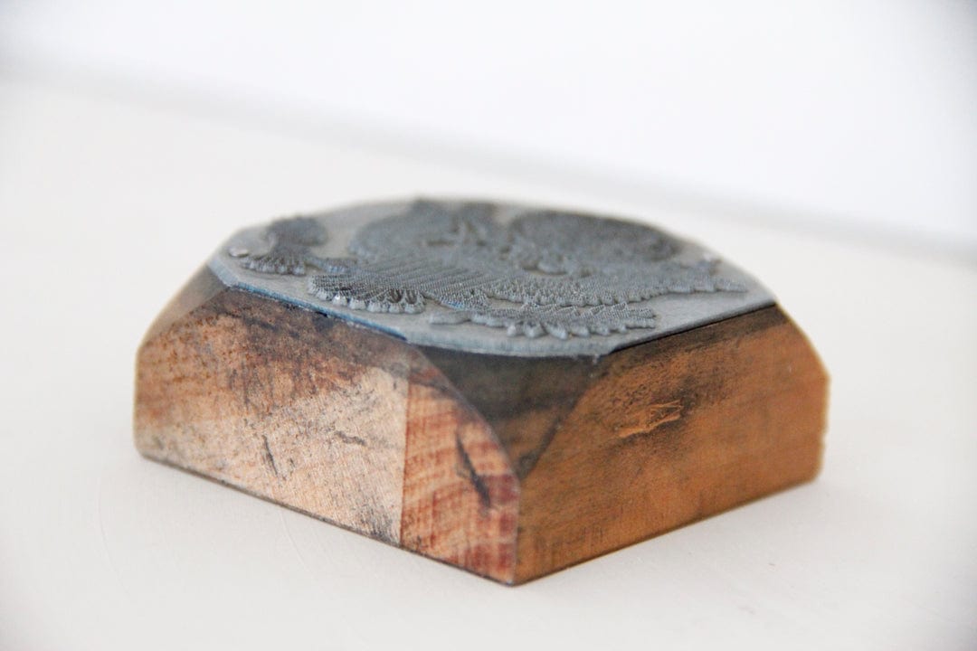 Printing Press Wood Block Stamp | United States Seal Object