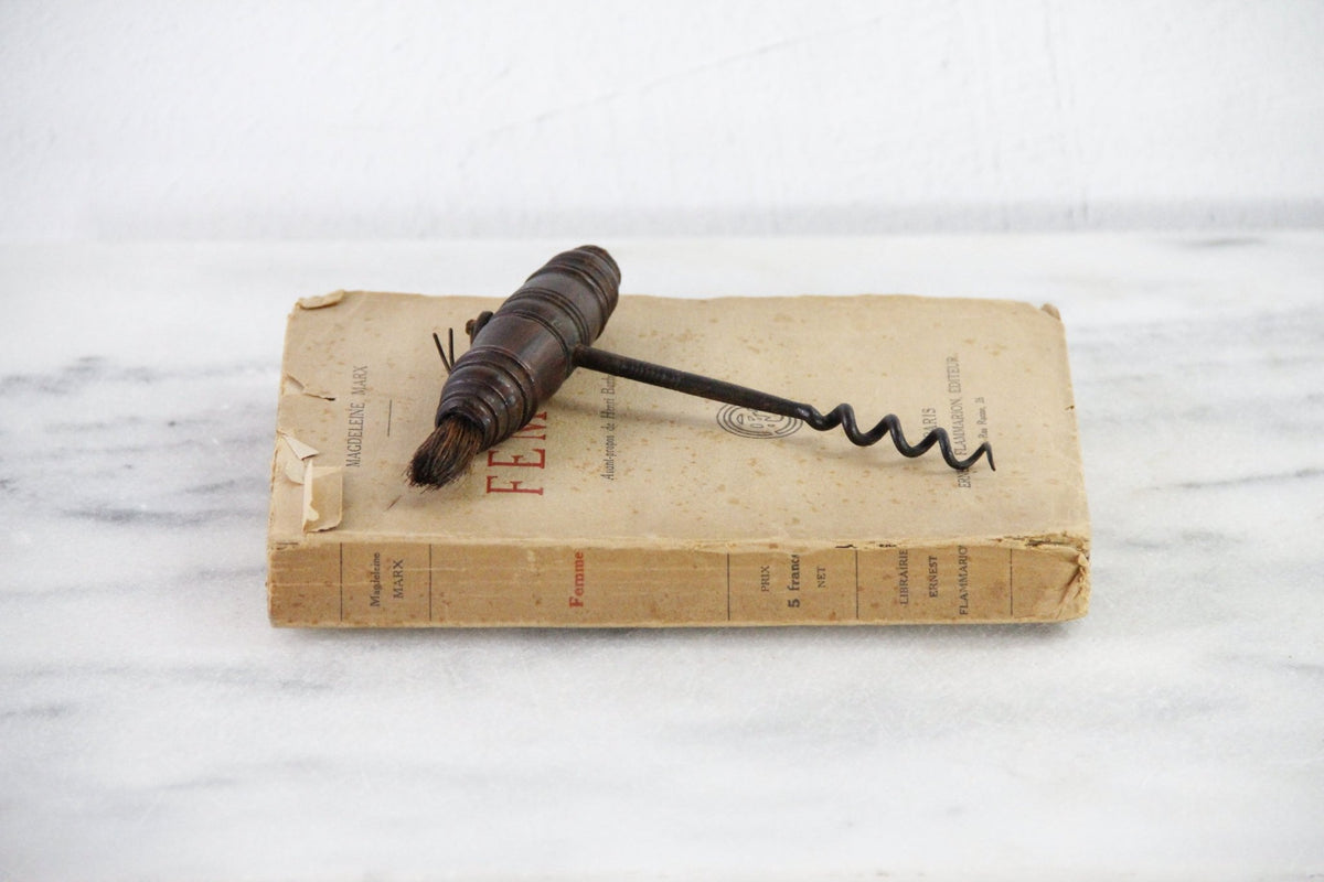 Rare Antique Corkscrew From France With Brush - Debra Hall Lifestyle