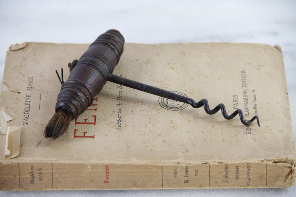 Rare Antique Corkscrew From France With Brush - Debra Hall Lifestyle