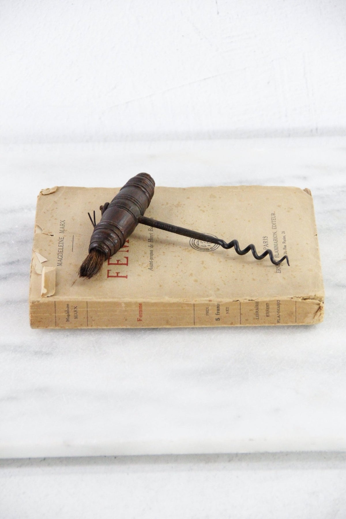 Rare Antique Corkscrew From France With Brush - Debra Hall Lifestyle
