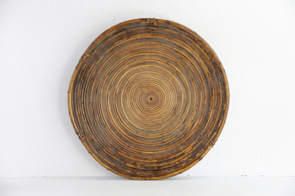 Rattan Bowl Basket | Gabriella Crespi Style Pencil Reed - Debra Hall Lifestyle