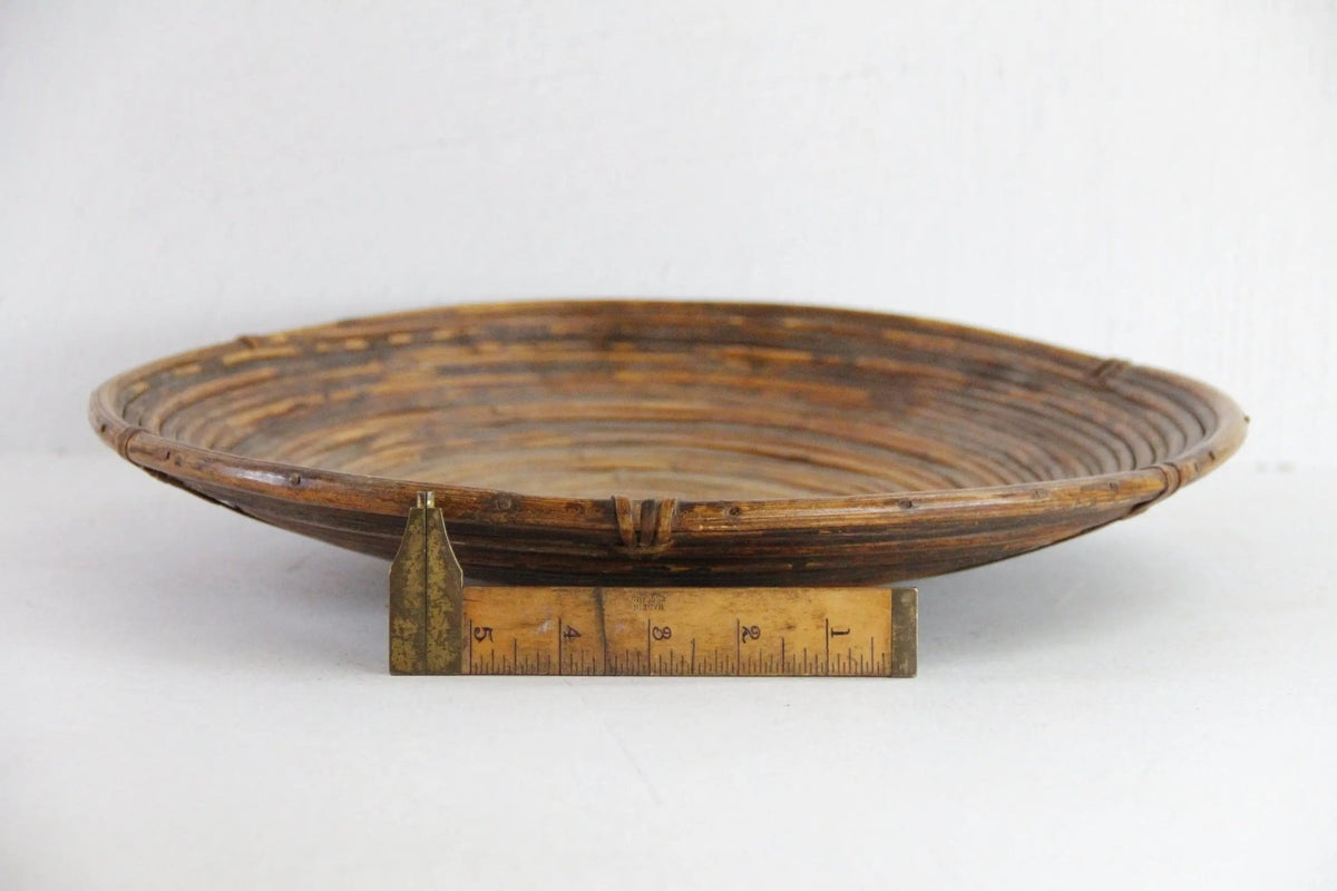 Rattan Bowl Basket | Gabriella Crespi Style Pencil Reed - Debra Hall Lifestyle