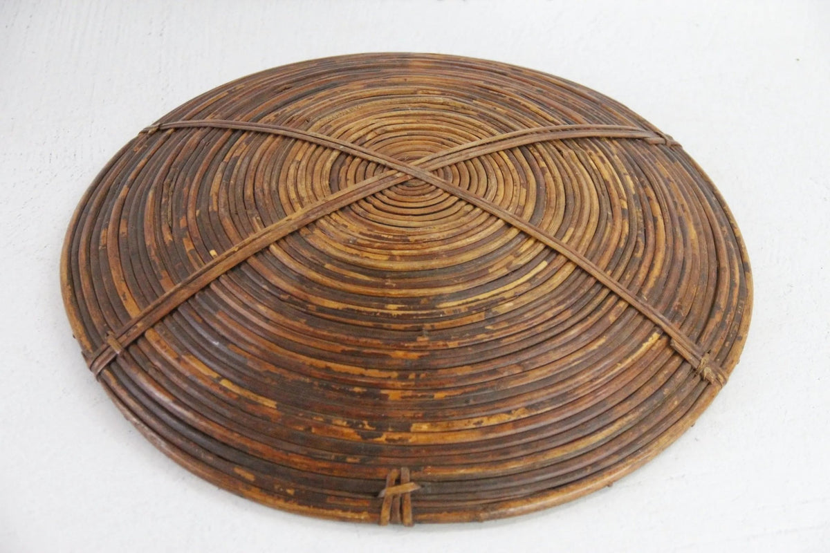 Rattan Bowl Basket | Gabriella Crespi Style Pencil Reed - Debra Hall Lifestyle