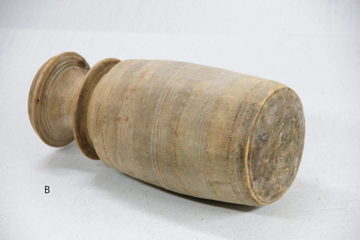 Rustic Wooden Vase | Vintage Hand Carved Milk Jug - Debra Hall Lifestyle