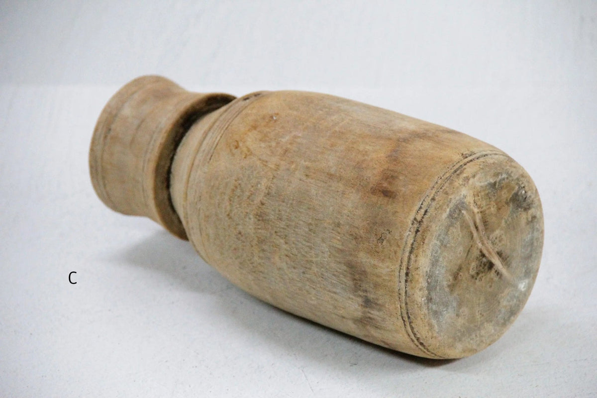 Rustic Wooden Vase | Vintage Hand Carved Milk Jug - Debra Hall Lifestyle
