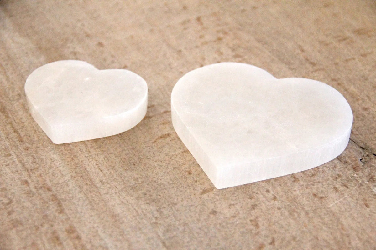 Selenite Heart | White Slab Crystal - Debra Hall Lifestyle