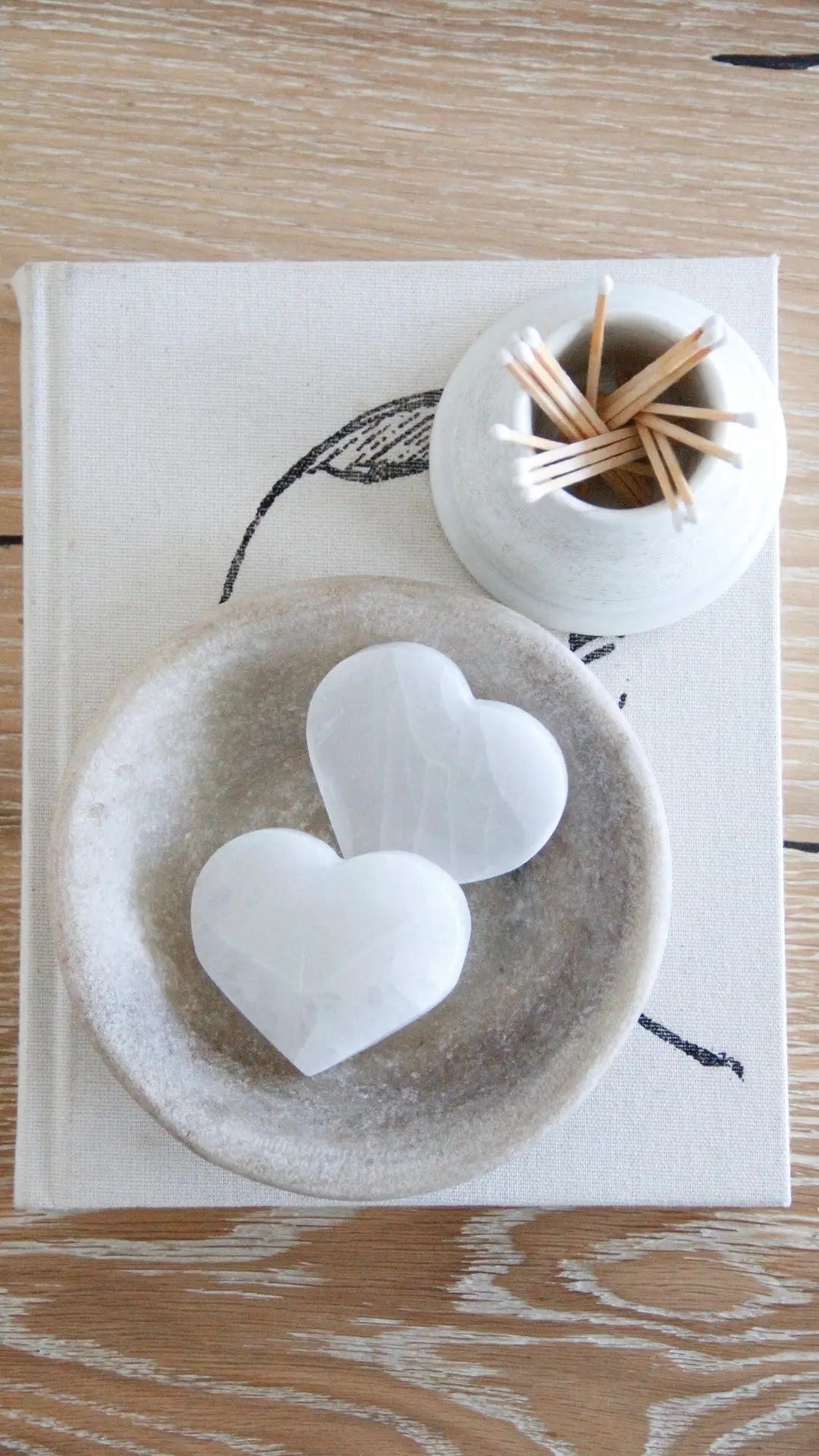 Selenite Heart | White Slab Crystal - Debra Hall Lifestyle