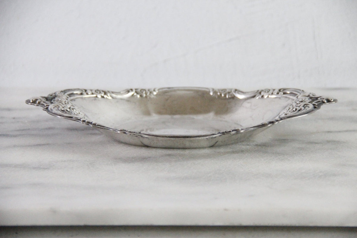 Silver Bon Bon Dish | Vintage Oval Serving Tray - Debra Hall Lifestyle