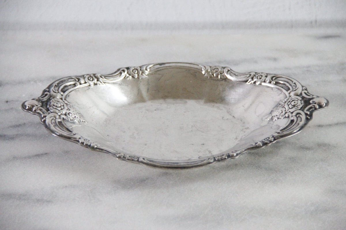 Silver Bon Bon Dish | Vintage Oval Serving Tray - Debra Hall Lifestyle