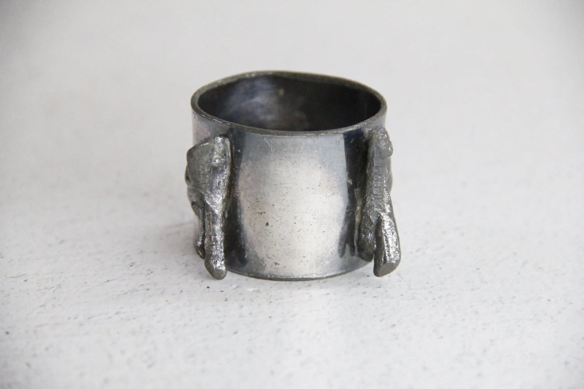 Silver Napkin Ring Engraved | Antique Etched Branches - Debra Hall Lifestyle