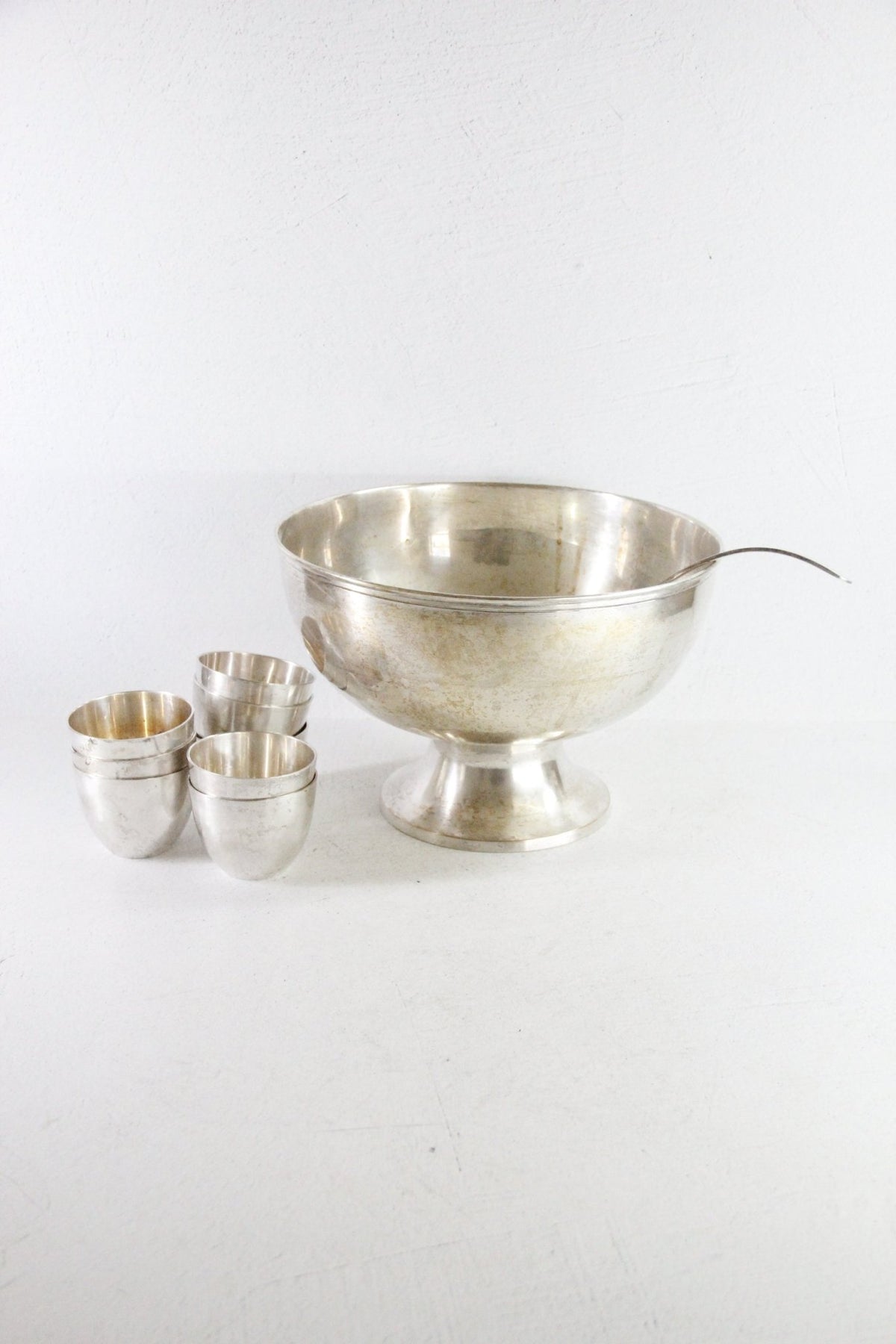 Silver Plated Punch Bowl Set Vintage 10 PC - Debra Hall Lifestyle