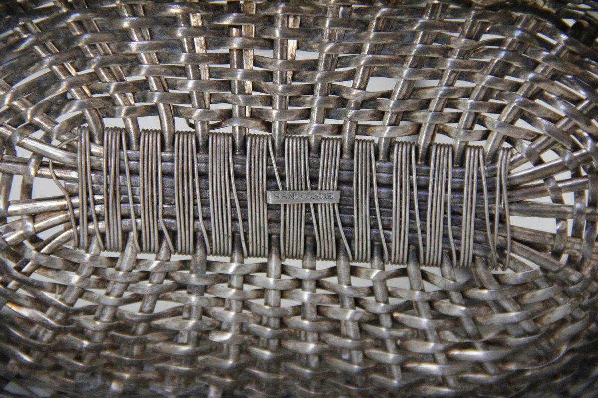 Silver Wine Bottle Holder | French Hand Woven Assorted - Debra Hall Lifestyle