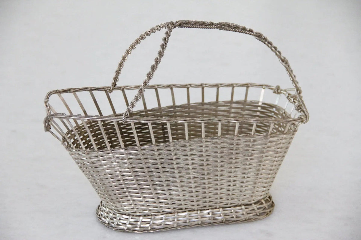 Silver Wine Bottle Holder | French Hand Woven Assorted - Debra Hall Lifestyle