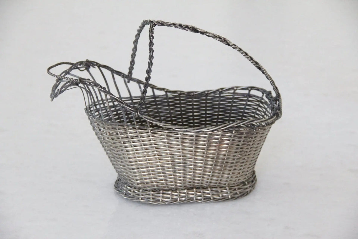 Silver Wine Bottle Holder | French Hand Woven Assorted - Debra Hall Lifestyle
