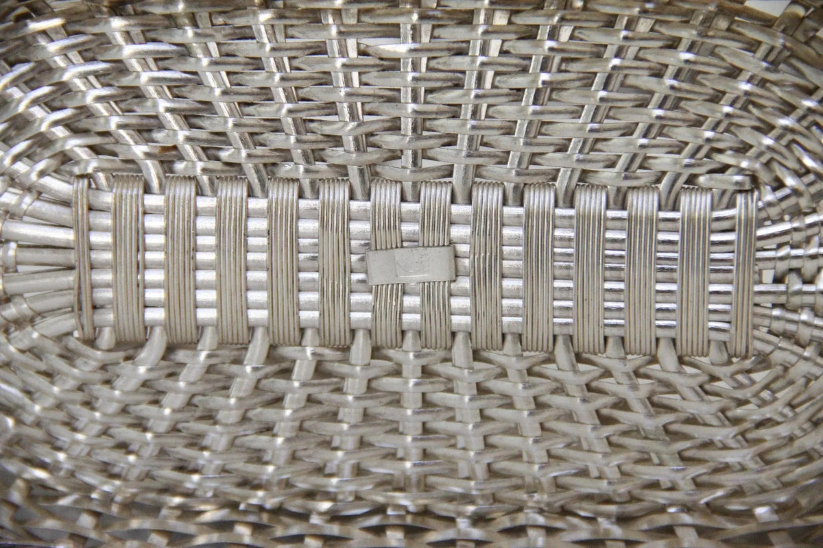 Silver Wine Bottle Holder | French Hand Woven Assorted - Debra Hall Lifestyle
