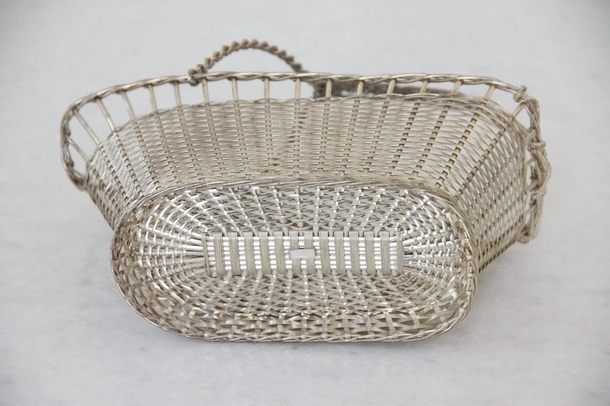 Silver Wine Bottle Holder | French Hand Woven Assorted - Debra Hall Lifestyle
