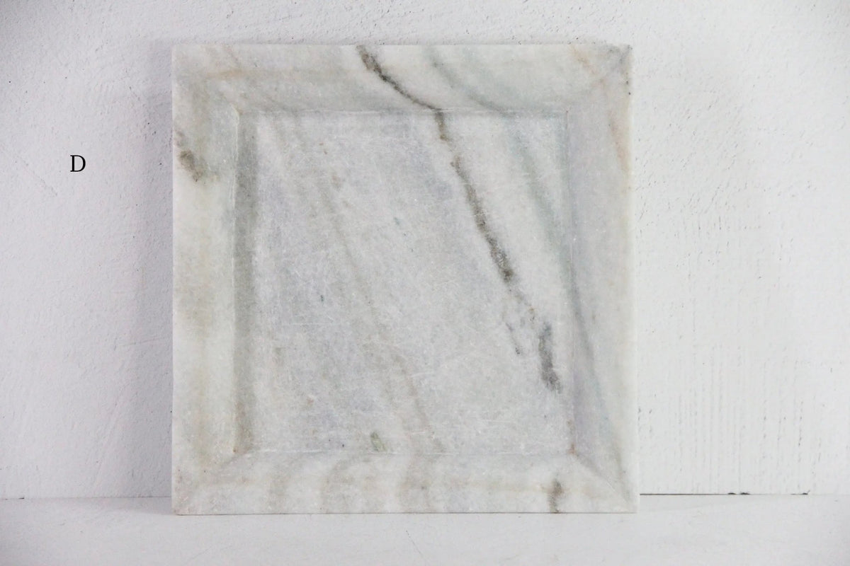 Square Marble Tray | Carved Honed Light Stone Assorted - Debra Hall Lifestyle