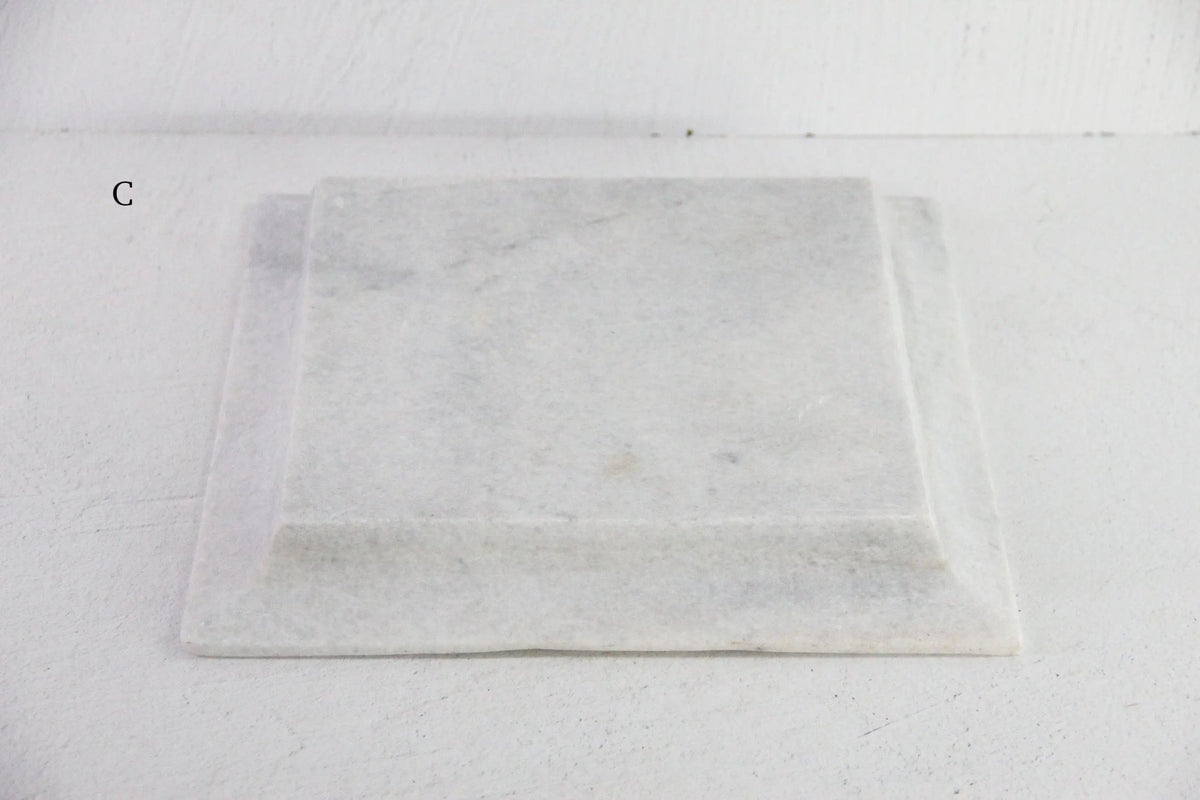 Square Marble Tray | Carved Honed Light Stone Assorted - Debra Hall Lifestyle
