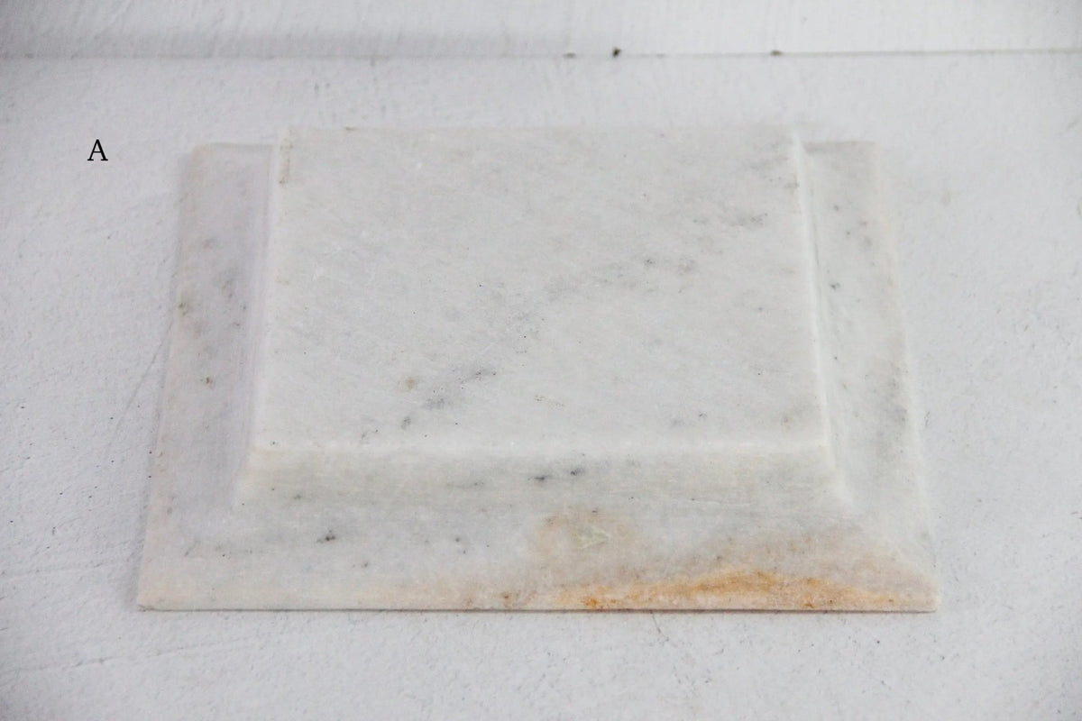 Square Marble Tray | Carved Honed Light Stone Assorted - Debra Hall Lifestyle