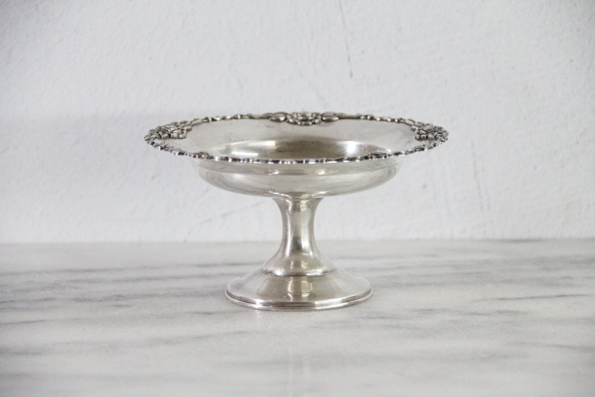 Sterling Compote 950 Stamp | Vintage Pedestal Serving Dish - Debra Hall Lifestyle