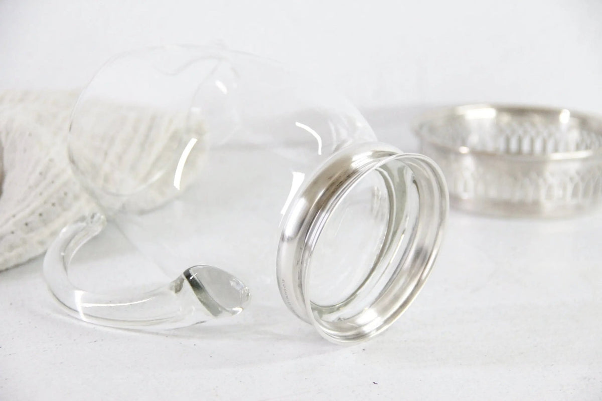 Sterling Pitcher | Footed Hand Blown Glass Cocktail Server - Debra Hall Lifestyle