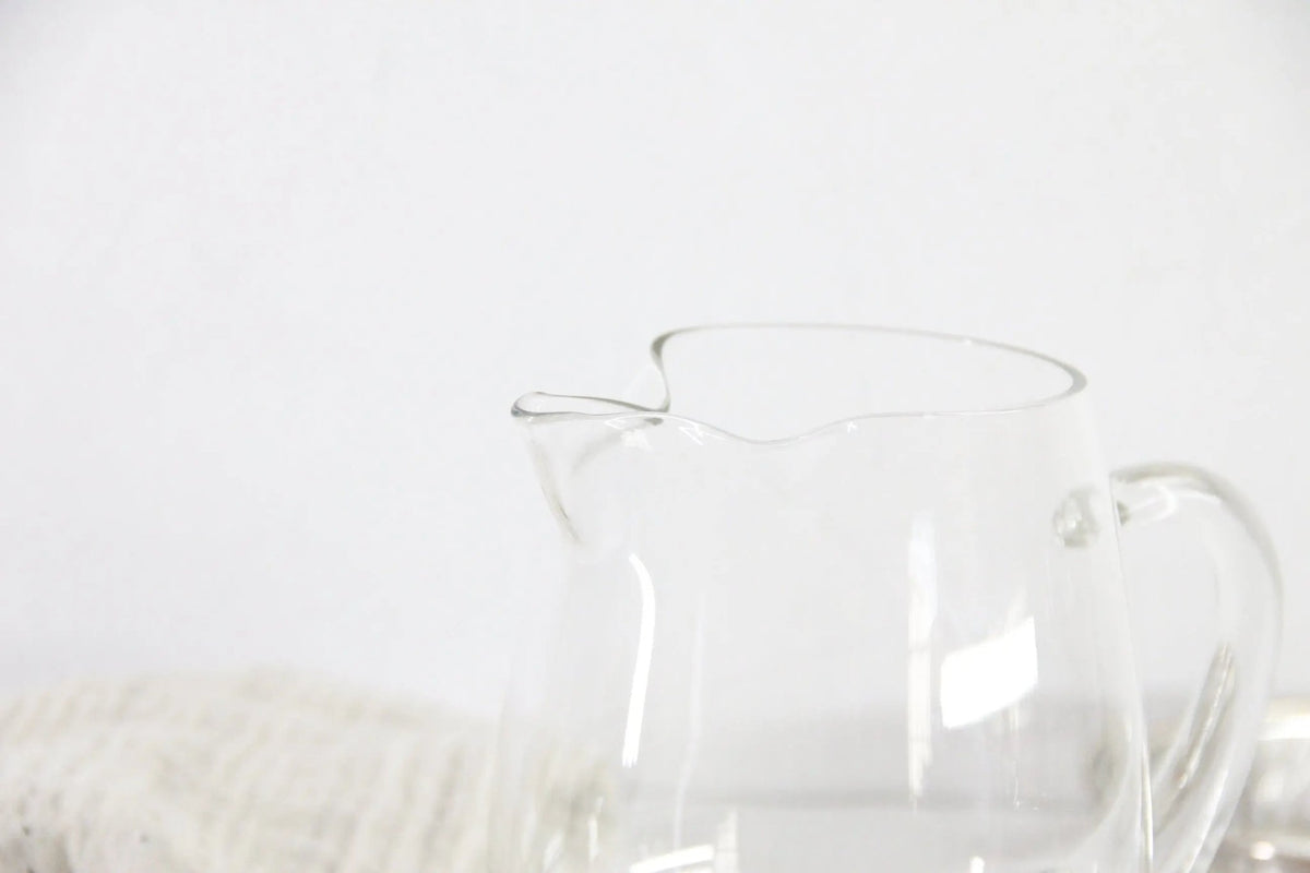 Sterling Pitcher | Footed Hand Blown Glass Cocktail Server - Debra Hall Lifestyle