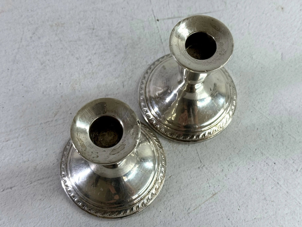 Sterling Silver Candle Holders Pair | Midcentury Duchin Weighted - Debra Hall Lifestyle