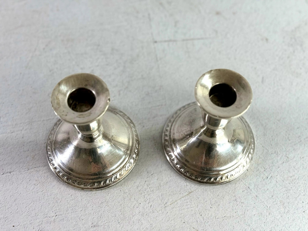 Sterling Silver Candle Holders Pair | Midcentury Duchin Weighted - Debra Hall Lifestyle