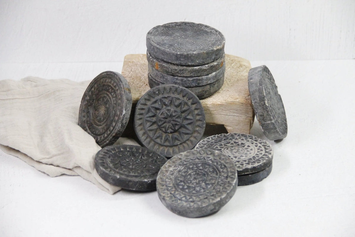 Stone Biscuit Mold | Vintage Soapstone Plate-Coaster - Debra Hall Lifestyle