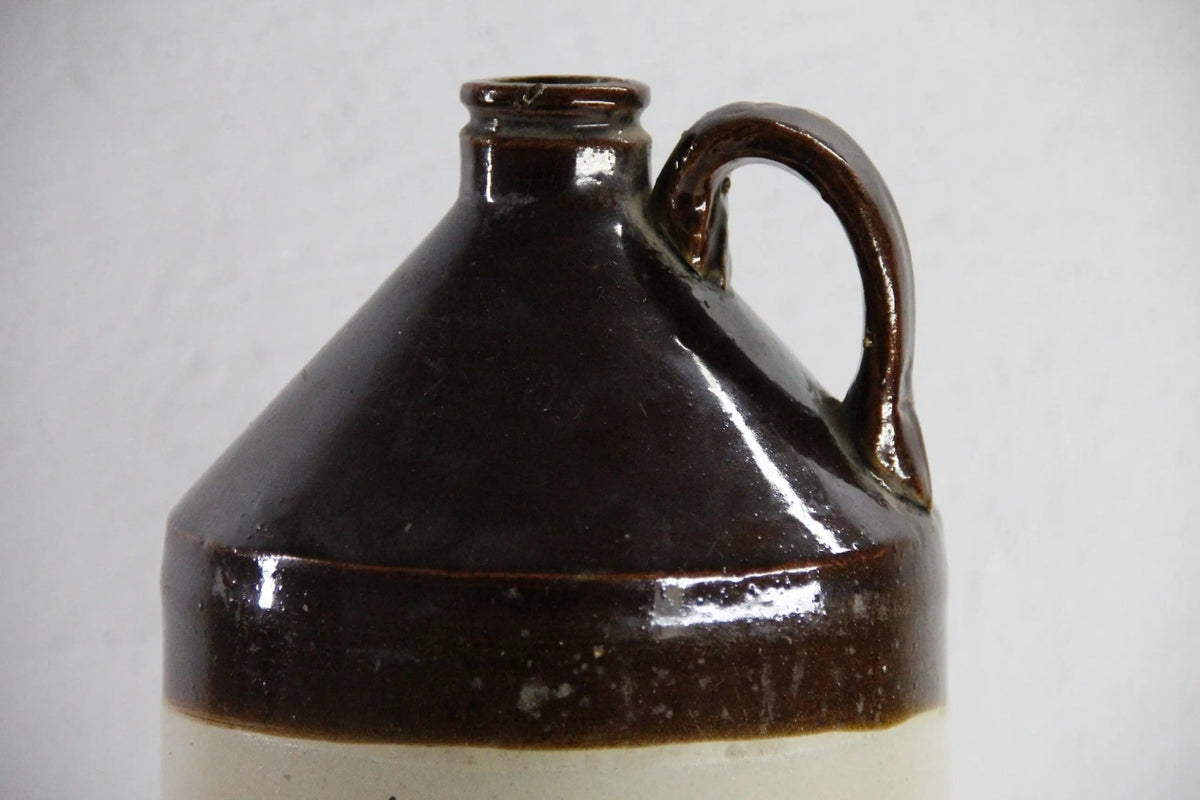 Stoneware Jug Antique | Two Tone Moonshine Vessel - Debra Hall Lifestyle