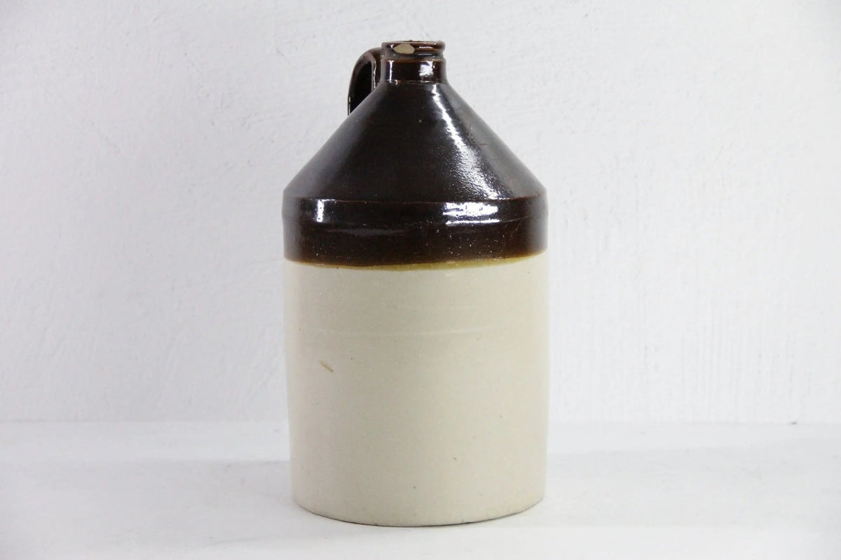 Stoneware Jug Antique | Two Tone Moonshine Vessel - Debra Hall Lifestyle
