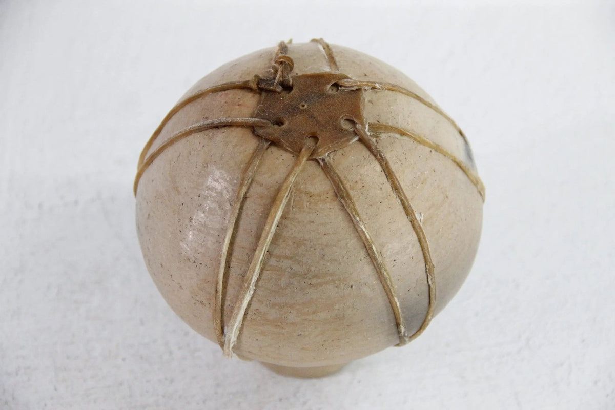 Tarahumara Indian Pottery Olla | Small Rawhide Sinew Wrapped Pot - Debra Hall Lifestyle